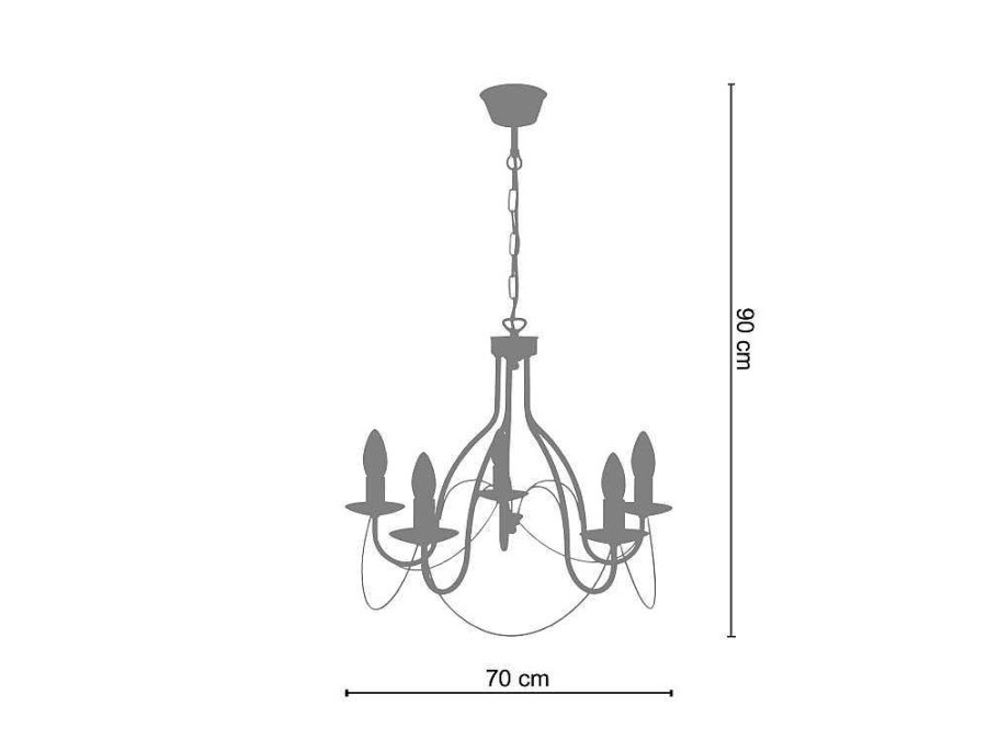 Lustre | TOSEL Lustre Tosel Pampilles Lampada Decorativa Abaulado Claro D24 X H46 Cm