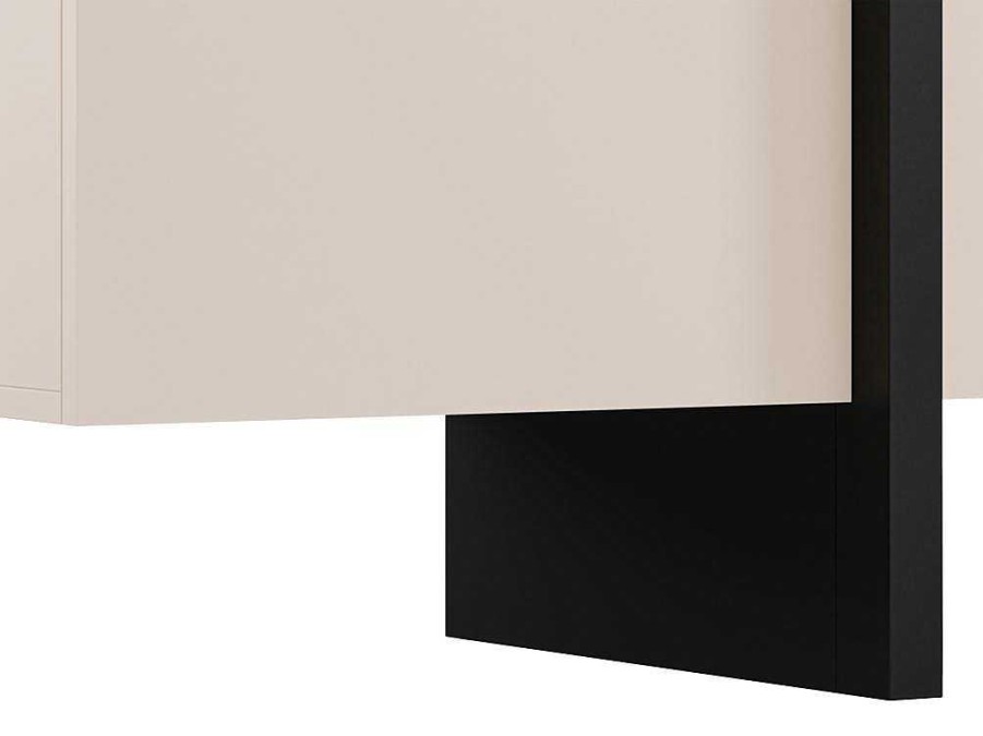 Movel De Tv | Vente-unique Movel De Tv Com 4 Portas Em Mdf Bege E Preto - Luvonia