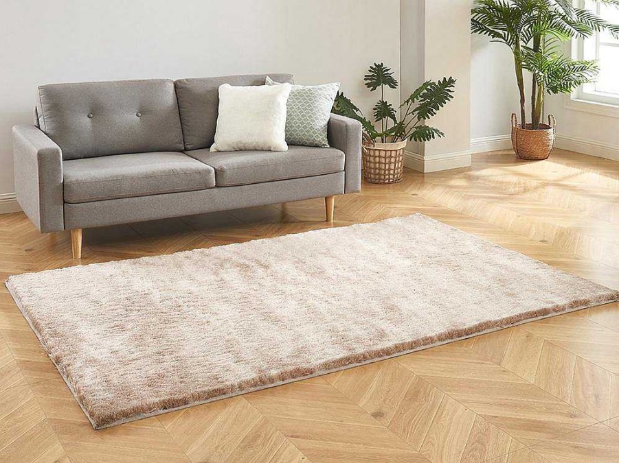 Tapete De Sala | OZAIA Tapete Shaggy Dolce Taupe Reflexo Bege - Poliester - 140*200 Cm