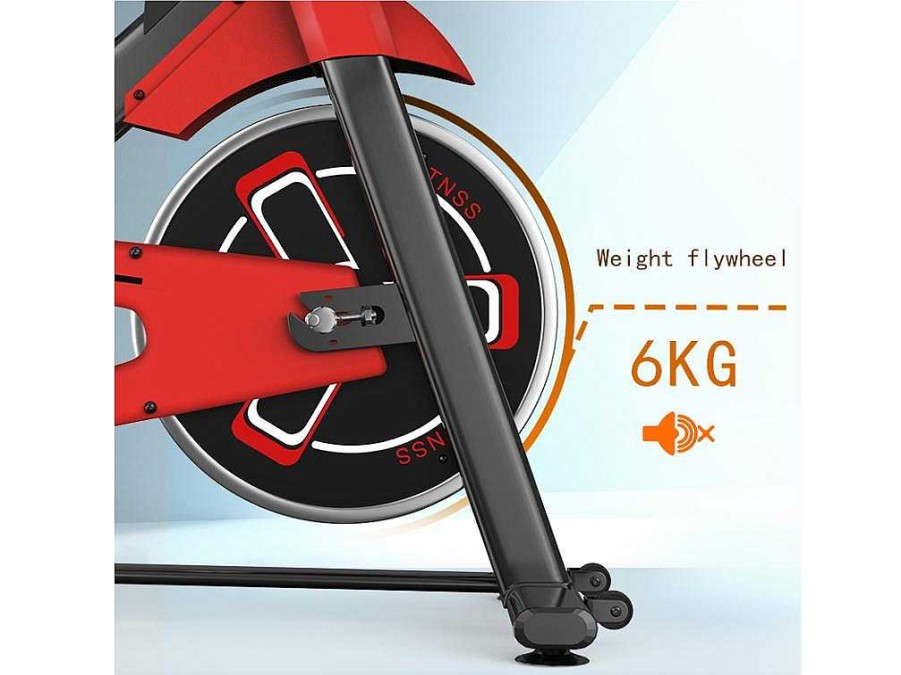 Fitness | Vente-unique Bicicleta De Spinning Com Assento E Guiador Ajustaveis, Bicicleta De Exercicio Com Resistencia Ajustavel E Ecra Lcd