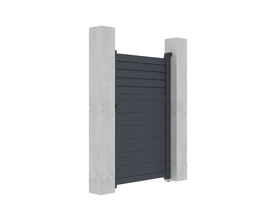 Porta E Portao | EXPERTLAND Porta De Batente Em Aluminio Estilo Persiana De C103 X A166 Cm Cor Antracite - Viazo