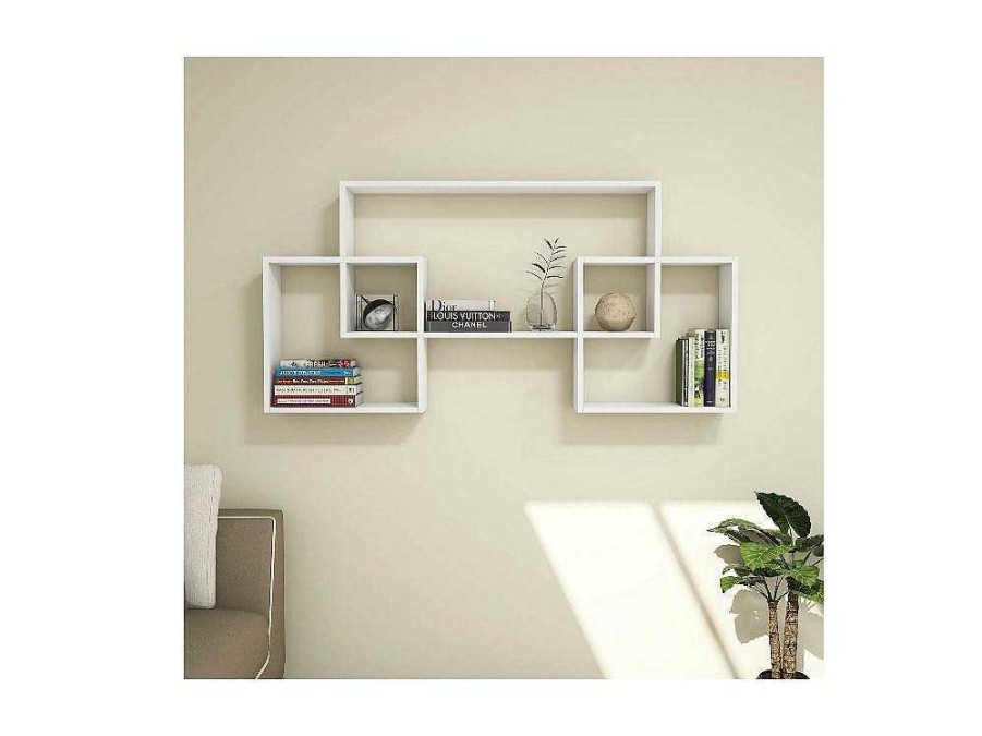 Biblioteca, Vitrina, Estante | Homemania Prateleira Bello, Branco, 150X22X75 Cm, Epikasa