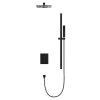 Coluna De Duche | Shower & Design Conjunto De Duche Encastravel Com Torneira Misturadora Termostatica E Suporte De Parede Regulavel Preto Mate - Terek