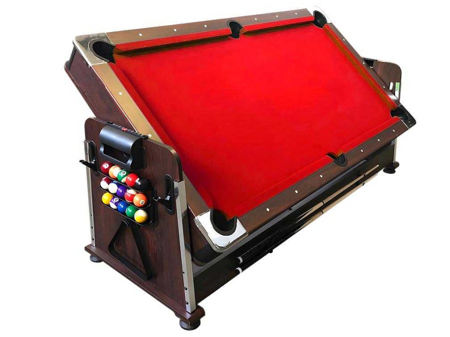 Jogo De Interior | ELITESHOPPING Mesa De Bilhar 7 Pes Multijogo Vermelho Air Hockey + Ping Pong - Stark