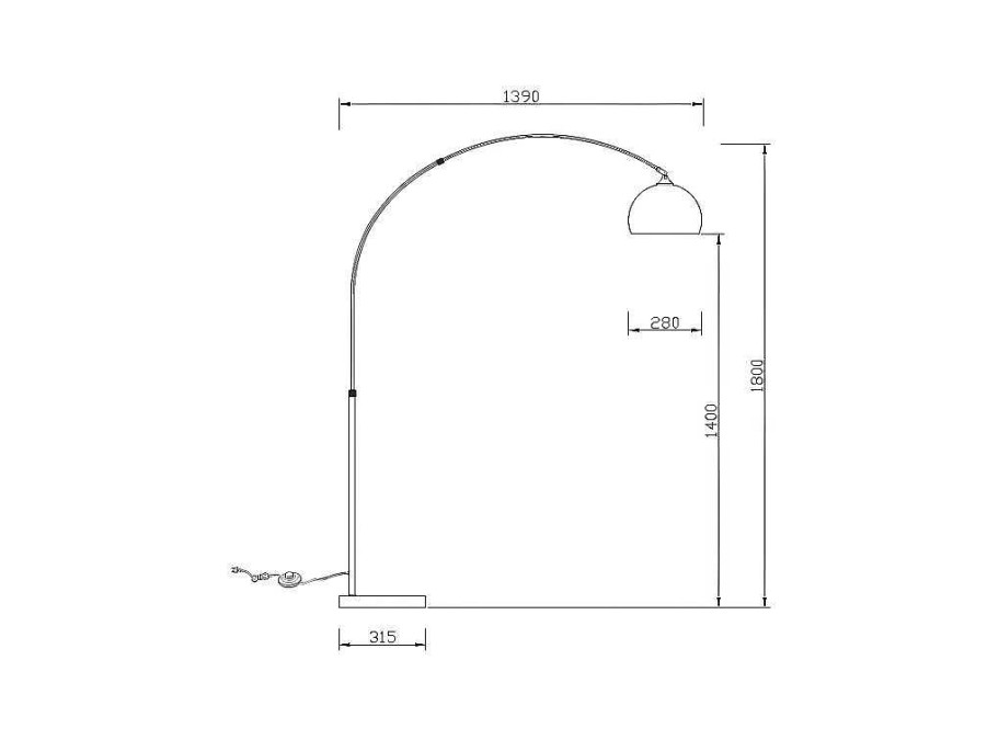 Candeeiro De Pe | OZAIA Candeeiro De Pe Grande Em Arco Estilo Art Deco 140 X 35 X 180 Cm Em Metal E Marmore Cor Prateado - Ombrage