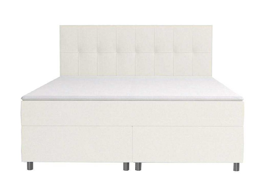 Cama Boxspring, Cama Continental | Ysmée Conjunto Completo Boxspring Siero Da Ysmee 180 X 200 Cm Tecido Cor Marfim