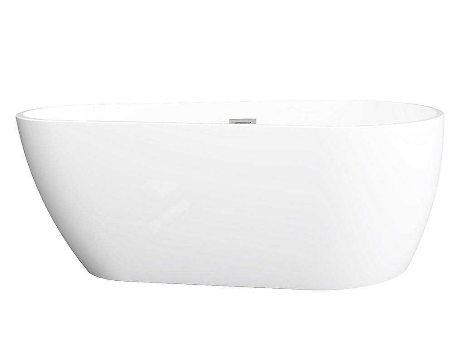 Banheira De Pousar | Vente-unique Banheira Classica Assimetrica De 240 L Dimensoes 160 X 80 X 59 Cm Cor Branco Em Acrilico - Lepine