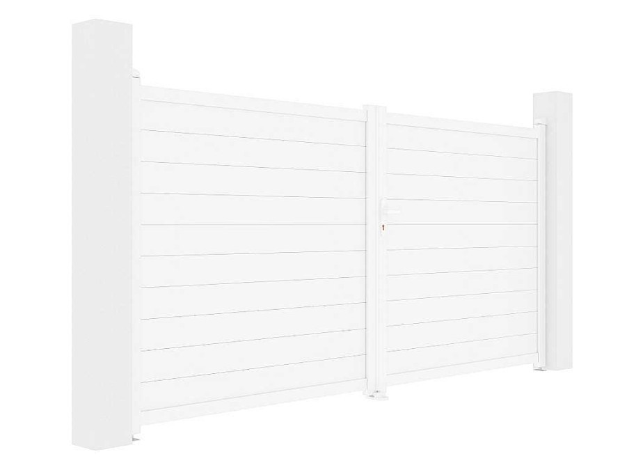 Porta E Portao | EXPERTLAND Portao De Batente Aluminio C355 X A181 Cm Branco - Nazario