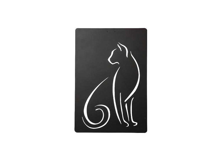 Placa De Parede Decorativa | EPIKASA Decoracao Metalica Gatos 5, Preto, 30X1,5X45 Cm, Epikasa