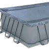 Piscina | Vente-unique Piscina Tubular Retangular Cinzenta Com Bomba Filtradora De Cartucho C549 X L274 X A132 Cm - Zamora