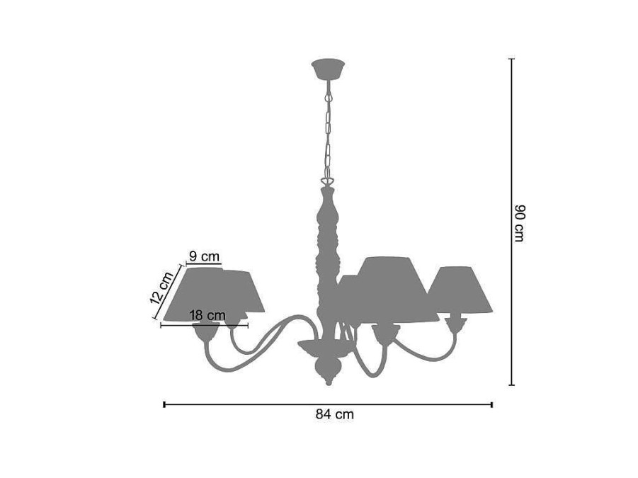 Lustre | TOSEL Lustre Tosel Menton Tecido Braco Cru D84 X H90 Cm