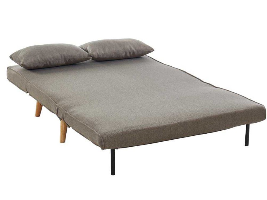 Sofa De 2 Lugares | Vente-unique Sofa De 2 Lugares Convertivel Em Tecido - Taupe Posio