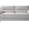 Sofa Em Pele Sintetica | Vente-unique Sofa De 3 Lugares Em Pele Sintetica Branco - Manoa