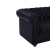 Sofa Em Pele Sintetica | Vente-unique Sofa De 2 Lugares Em Pele Sintetica Preto - Chesterfield