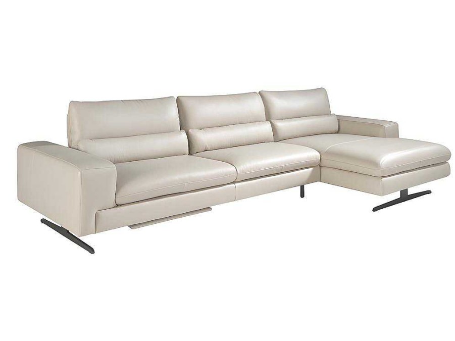 Sofa De Relaxamento Eletrico | Angel Cerda Sofa De Canto (R) Em Couro Com Encosto Ajustavel 6152