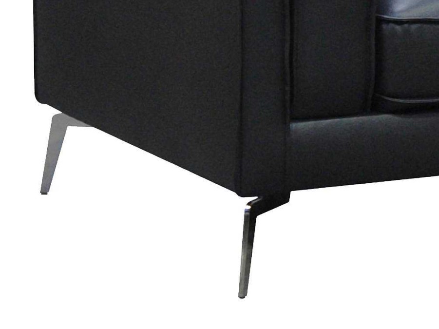 Sofa | Vente-unique Sofa De 3 Lugares Pele Preto - Lecco