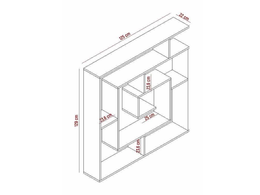 Biblioteca, Vitrina, Estante | EPIKASA Estante Giusi, Branco, 125X22X129 Cm, Epikasa