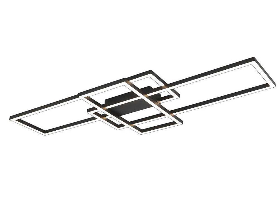 Luz De Teto | OZAIA Candeeiro De Teto Design Led Em Aluminio E Metal C104 X L42 Cm Preto - Harlow