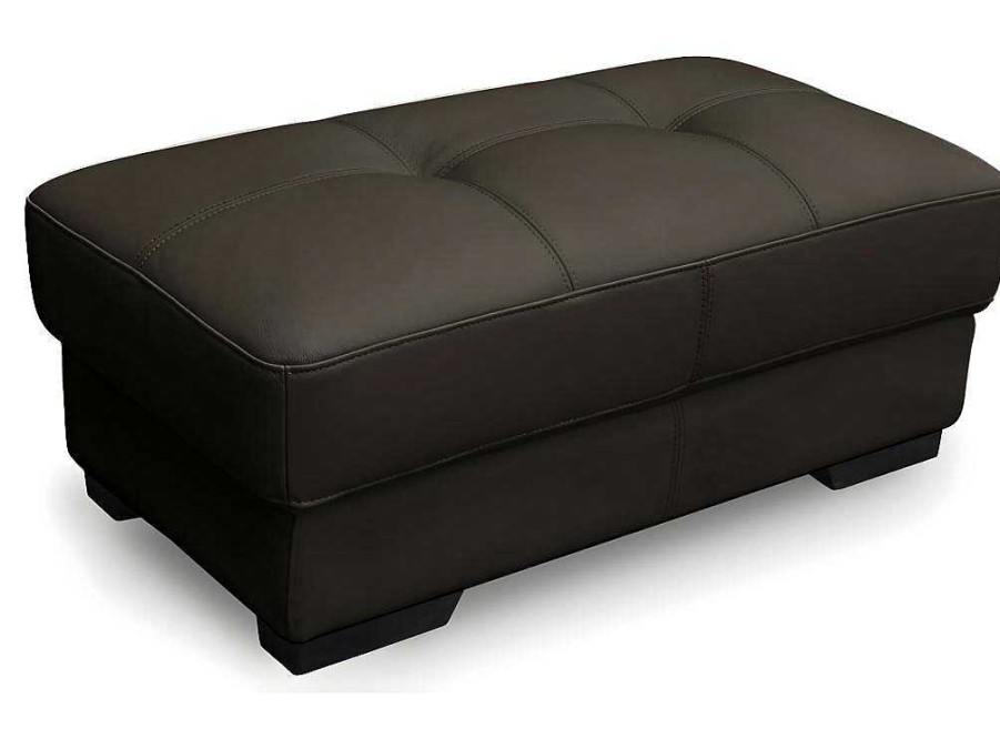 Puff | LINEA SOFA Pufe Em Pele Castanho - Metropolitan Ii