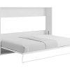 Cama Rebativel | Vente-unique Cama Rebativel 140 X 200 Cm, Abertura Manual Horizontal, Branco E Cinza + Colchao - Malina Ii