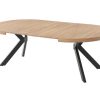 Mesa De Jantar | Vente-unique Mesa De Jantar Extensivel 4 A 8 Lugares Em Mdf E Aco Natural E Preto - Komoni