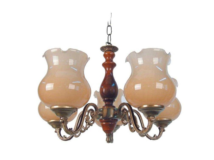 Lustre | TOSEL Lustre Tosel Val D'Isere Vidro Braco Ambar D49 X H80 Cm