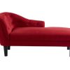 Chaise Longue | Vente-unique Chaise Longue Direita Em Tecido Vermelho - Anouk