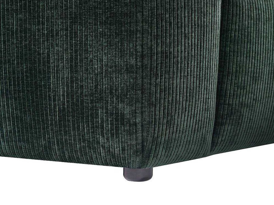 Sofa De 4 Lugares | Maison Céphy Sofa De Canto Esquerdo Em Veludo Canelado Verde Abeto - Tirono