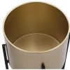 Objeto De Decoracao Interior | OZAIA Conjunto De 2 Vasos De Ornamentacao Com Base Em Metal De D. 25 X A. 39 E D. 23 X A. 35,5 Cor Dourado E Preto - Edmee