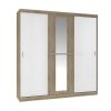 Armario E Roupeiro | Vente-unique Roupeiro - 3 Portas De Correr - Com Espelho - L205 Cm - Natural E Beige - Didda