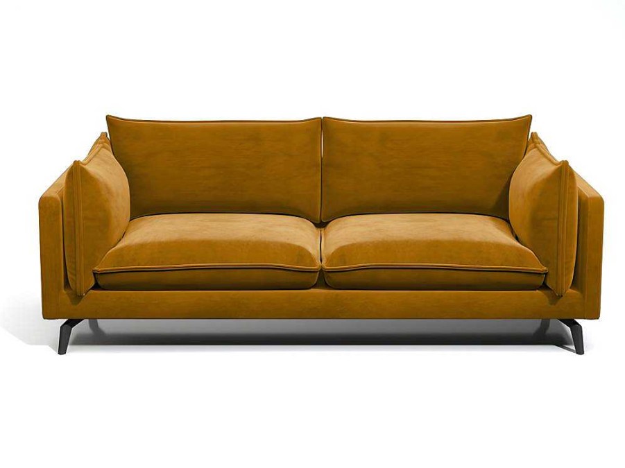 Promocoes Sofas & Poltronas | PASCAL MORABITO Sofa De 3 Lugares Em Veludo Kestrel De Pascal Morabito - Amarelo Mostarda