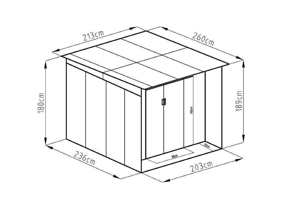 Abrigos De Jardim | EXPERTLAND Abrigo De Jardim Em Aco Galvanizado Cinza Colmar - 5,5 M2