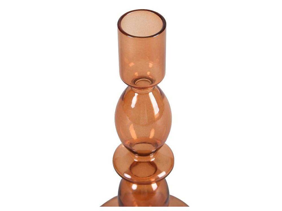 Casticais Decorativos E Velas | OZAIA Conjunto De 2 Casticais A. 21 E 18,5 Cm Vidro Laranja - Kandie