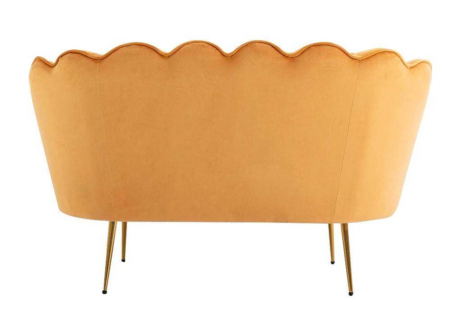 Sofa De 2 Lugares | PASCAL MORABITO Sofa De 2 Lugares Em Veludo Cor Amarelo Mostarda - Dandelion De Pascal Morabito