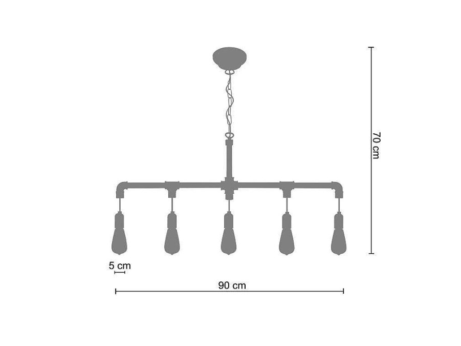 Lustre | TOSEL Lustre Tosel Hydraulik B Lampada Decorativa Feixe Lampada D90 X H70 Cm