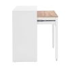 Consola | Vente-unique Secretaria Consola Extensivel Com 2 Gavetas Branco E Natural - Loavia