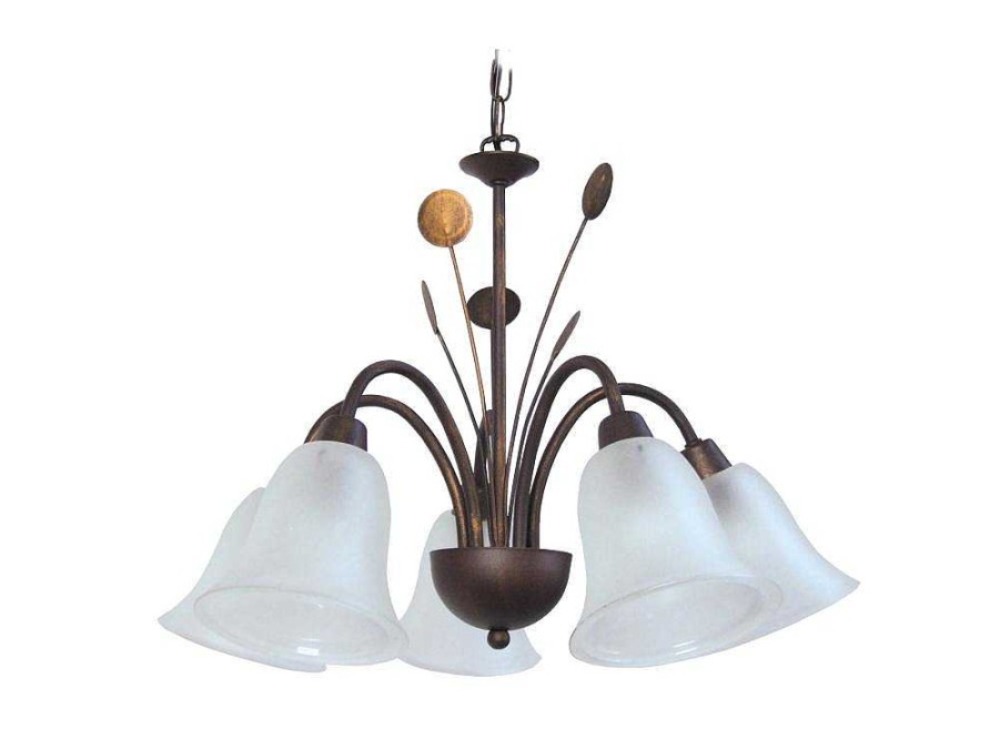 Lustre | TOSEL Lustre Tosel Lustralia Vidro Braco Cetim D56 X H80 Cm