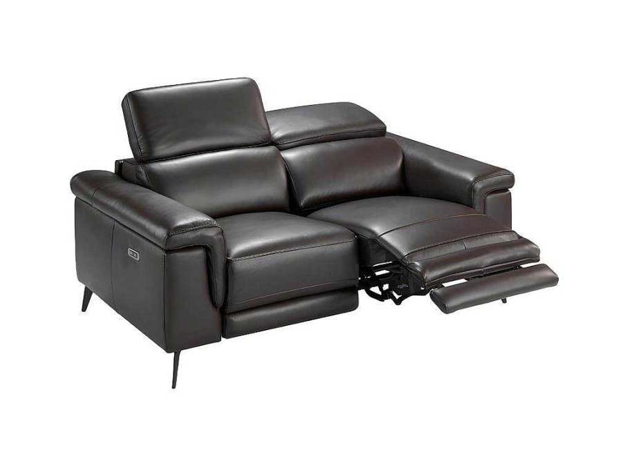 Promocoes Sofas & Poltronas | Angel Cerda Sofa De 2 Lugares Estofado Em Couro De Vaca Na Cor Chocolate Com Estrutura De Madeira 6050