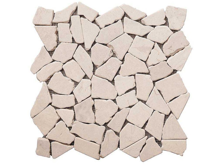 Mosaico | BRICOSOL Mosaico De Chao E Parede Poesy Em Marmore Natural - Creme - Pack De 1 M