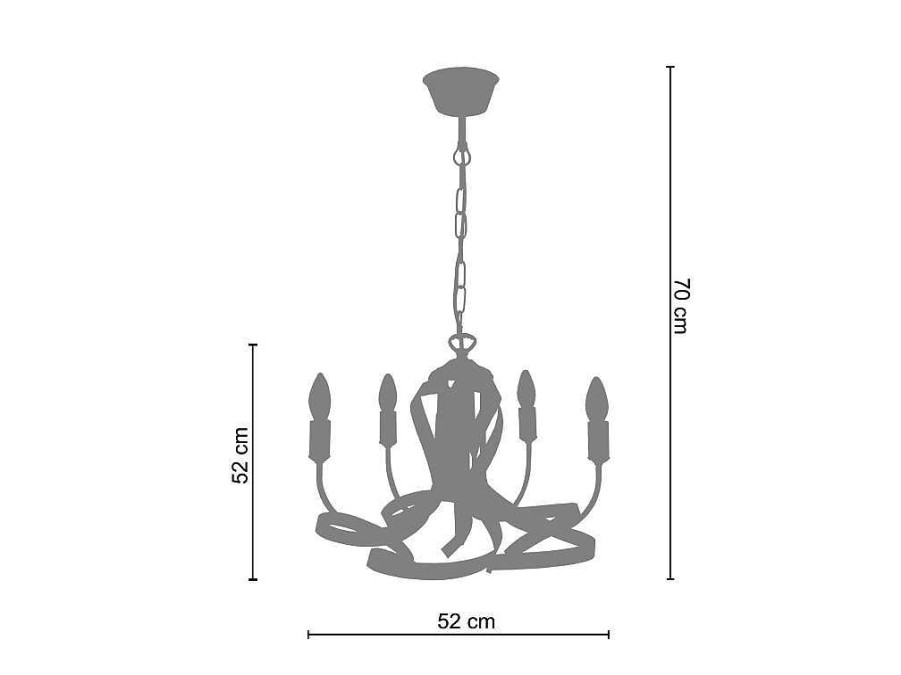 Lustre | TOSEL Lustre Tosel Monaco Lampada Decorativa Braco Castanha D52 X H70 Cm