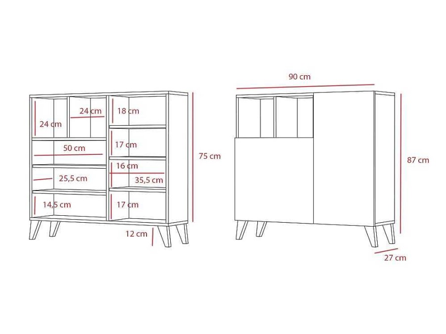 Sapateira | Herdasa Sapateiro/Movel Organizacao - H87Cm X L90Cm X P27Cm Cinza Grafite Portas Serrado - Moss