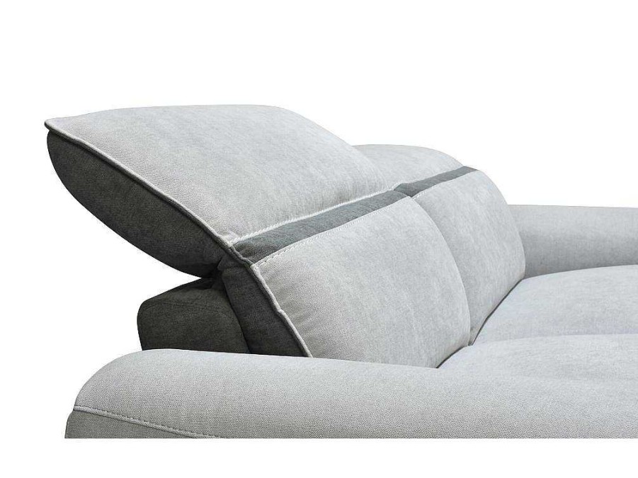 Conjunto Sofa E Poltrona | Vente-unique Sofa De 3 Lugares E Poltrona Articulados Eletricos Tecido Cinzento-Claro - Orietto