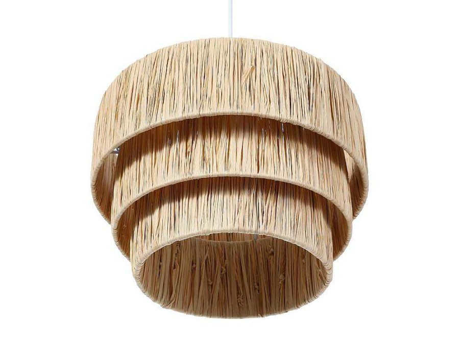 Candeeiro Suspenso | OZAIA Candeeiro Suspenso Em Rafia D30 X A171 Cm Natural - Sarnia