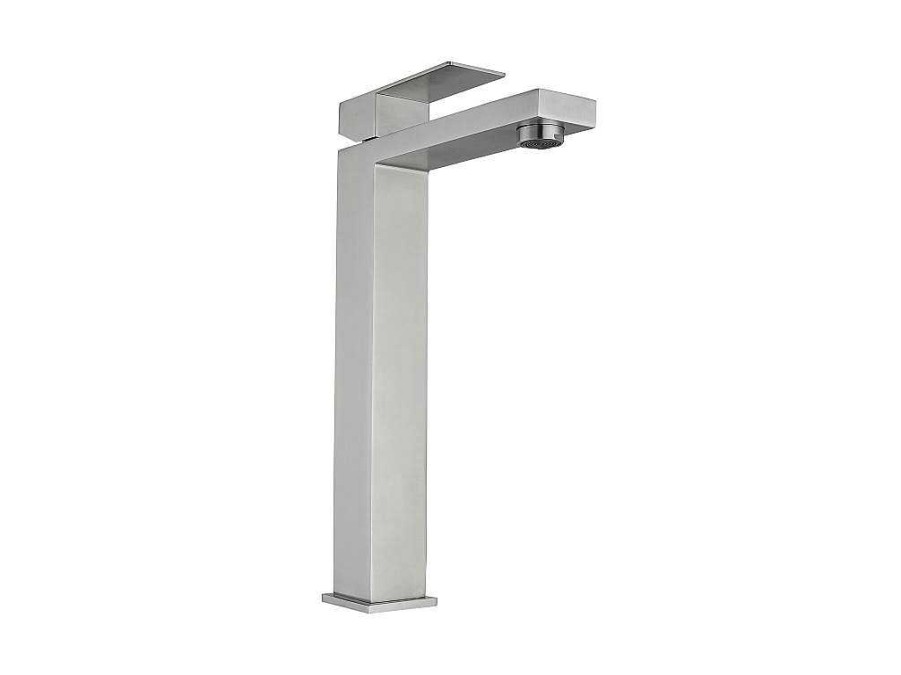 Torneira | Shower & Design Torneira Misturadora Mecanica Quadrada Em Inox Cor Niquel Escovado A31 Cm - Canilas