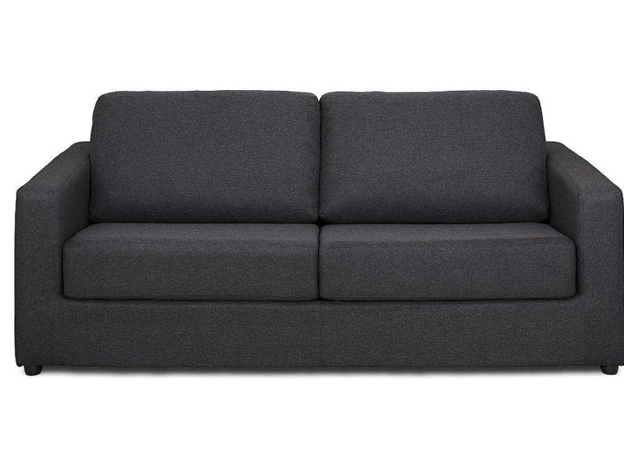 Sofa Cama De Abertura Rapida | Vente-unique Sofa De 3 Lugares Convertivel De Abertura Rapida Em Tecido Antracite - Doneto