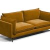 Promocoes Sofas & Poltronas | PASCAL MORABITO Sofa De 3 Lugares Em Veludo Kestrel De Pascal Morabito - Amarelo Mostarda