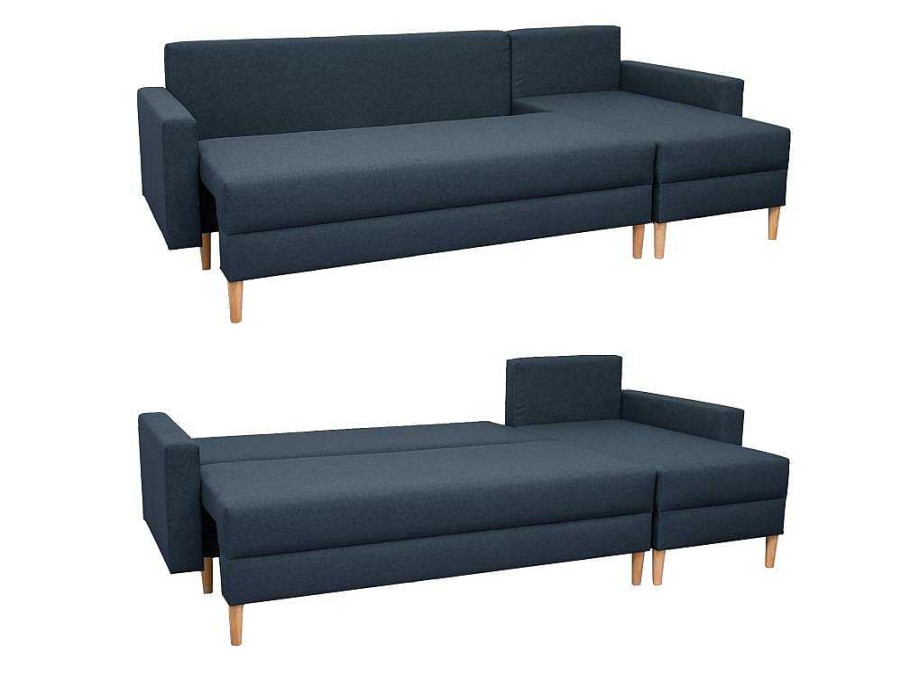 Sofa De Canto | Happy Garden Antoni 3 Lugares Sofa-Cama De Canto Azul Escuro