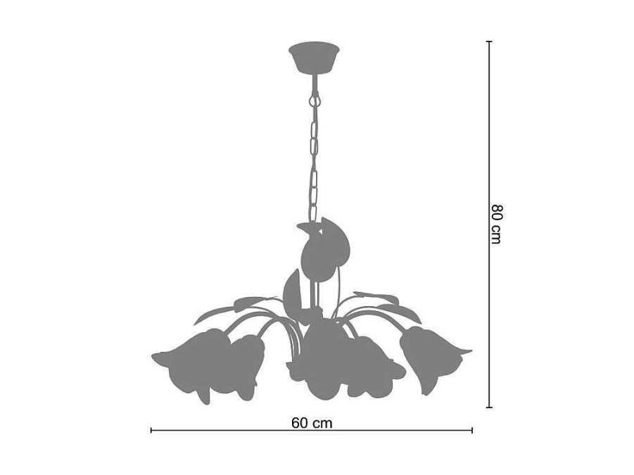 Lustre | TOSEL Lustre Tosel Pampilles Lampada Decorativa Abaulado Vermelho D24 X H46 Cm