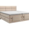 Cama De Adulto | Palacio Conjunto Completo Boxspring, Cabeceira De Cama Acolchoada + Sommiers Articulados Eletricos + Colchao + Sobrecolchao 2X80X200 Cm Tecido Bege - Lodi Da Palacio