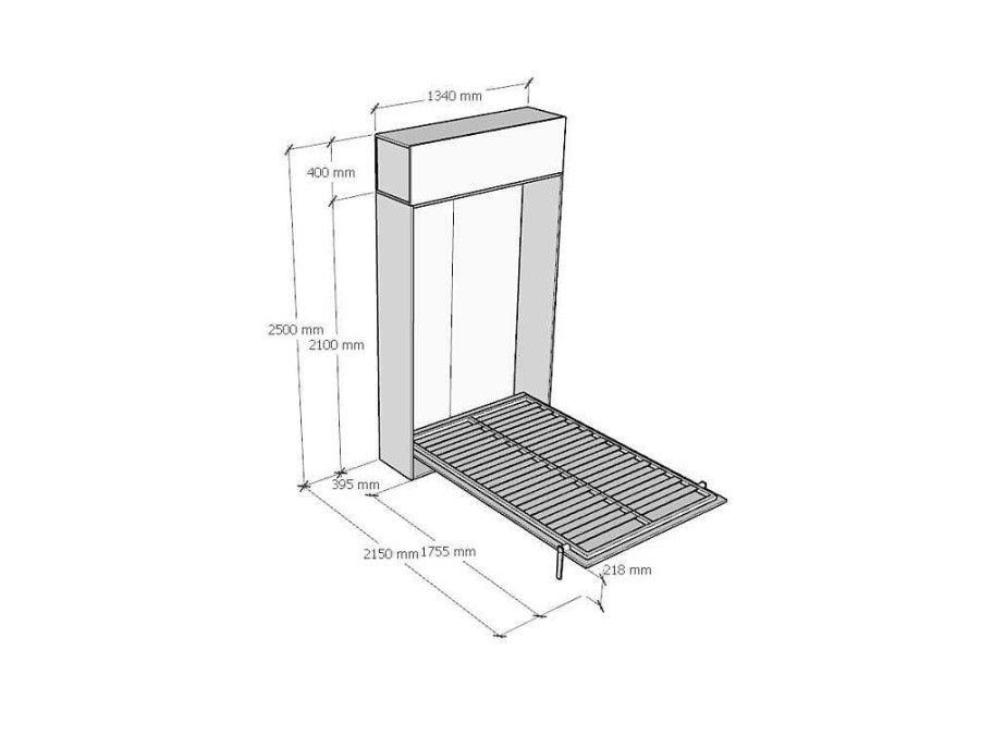 Cama Rebativel | ITAMOBY Cama Retratil 120 Vertical Kentaro Com Armario Suspenso Nogueira